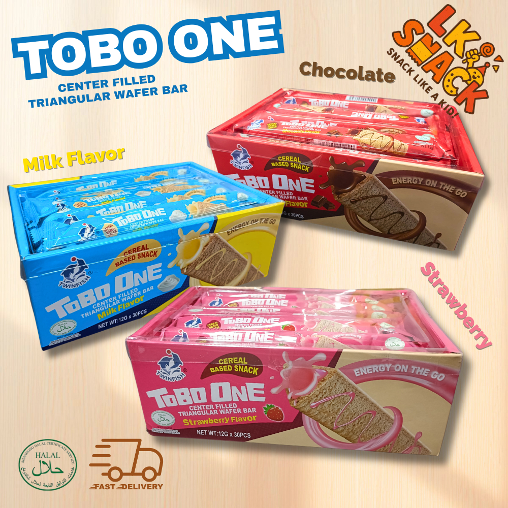 Twinfish Tobo One Center Filled Triangular Wafer Bar [12g x 30pcs ...