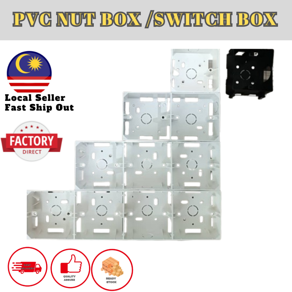 PVC BOX SURFACE TYPE NUT / ELECTRICAL BOX / BLACK BOX / Switch Socket ...