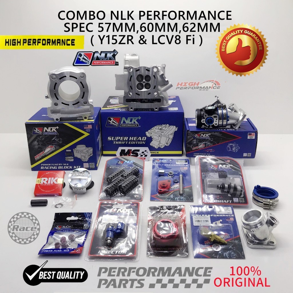 COMBO NLK (Y15ZR & LCV8 Fi) RACING SET SPEC 57MM,60MM,62MM (COMBO ...
