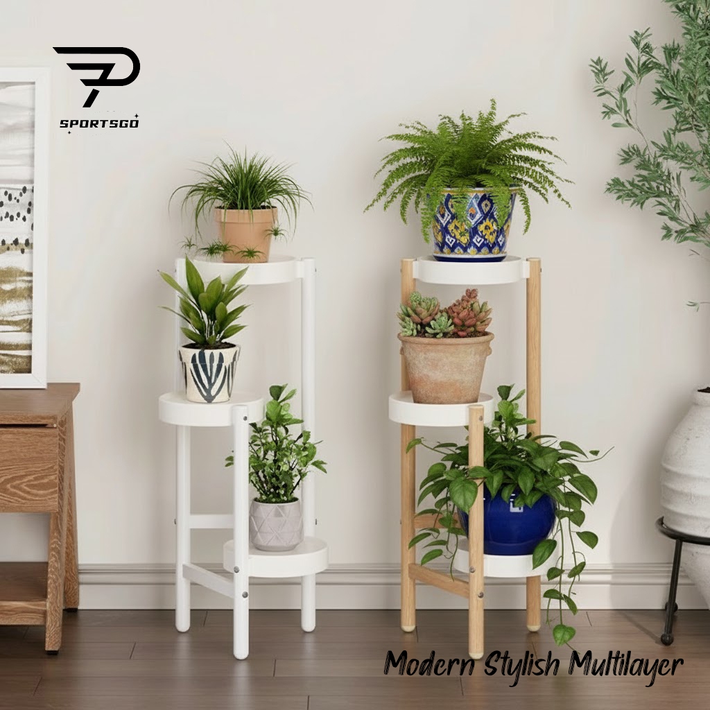 Rak Bunga Moden Stylish Flower Pot Stand Display Indoor Outdoor Home ...