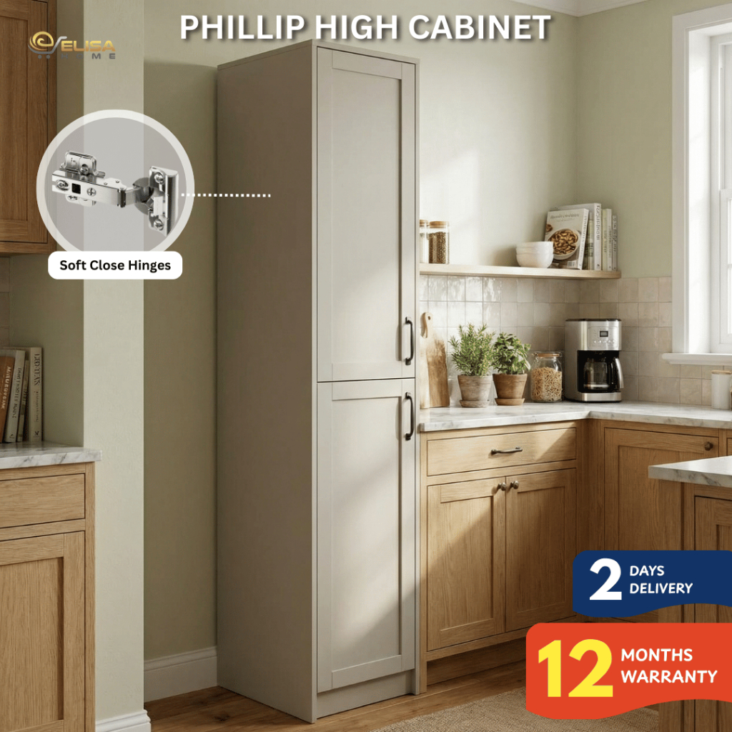 [FREE/LOW SHIPPING] ELISA HOME Phillip Soft Close High Solid Cabinet ...