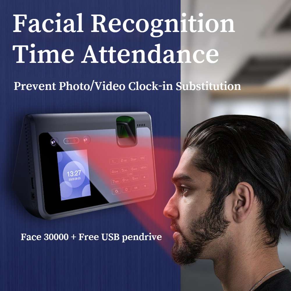 3IN1 Face Attendance Absence Machine Recognisation Fingerprint Password ...