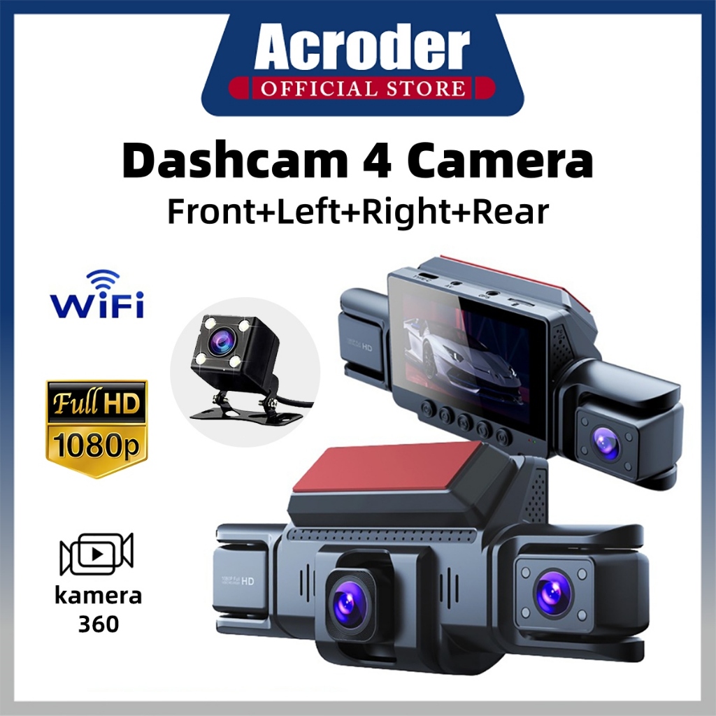 Acroder Dashcam Car 4 Cameras HD 1080P WiFi Infrared Night Vision 24H ...
