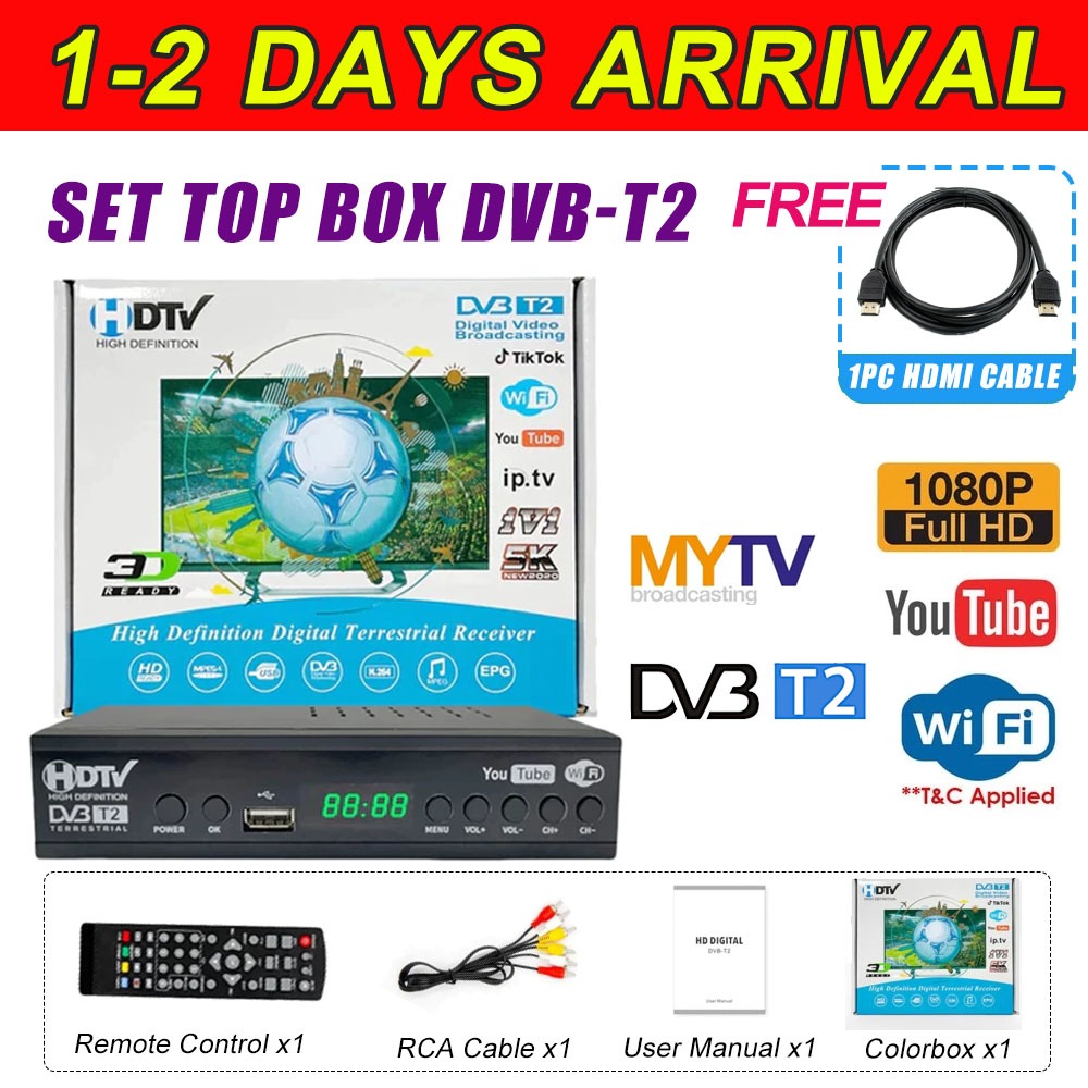MYTV Full HD 1080P Decorder DVB-T2 Digital TV Tuner DVB T2 Terrestrial ...