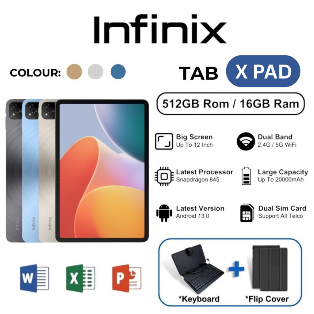 💥Best Deal💥 Infinix XPad 11" 16GB RAM 512GB ROM | Helio G99 | FHD 90Hz Display | Android 14 Tablet | Ready Stock MY