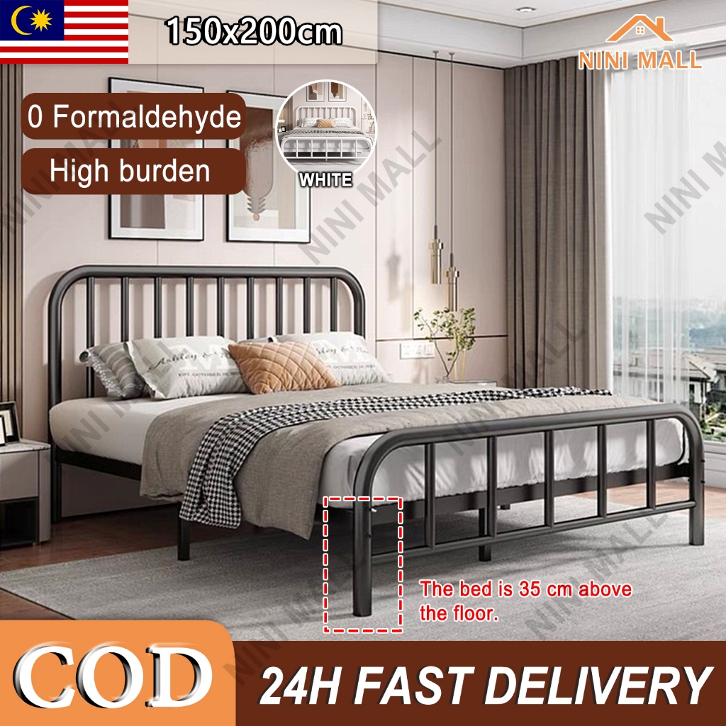 Metal bed frame Iron frame bed Queen size bed High load-bearing frame ...