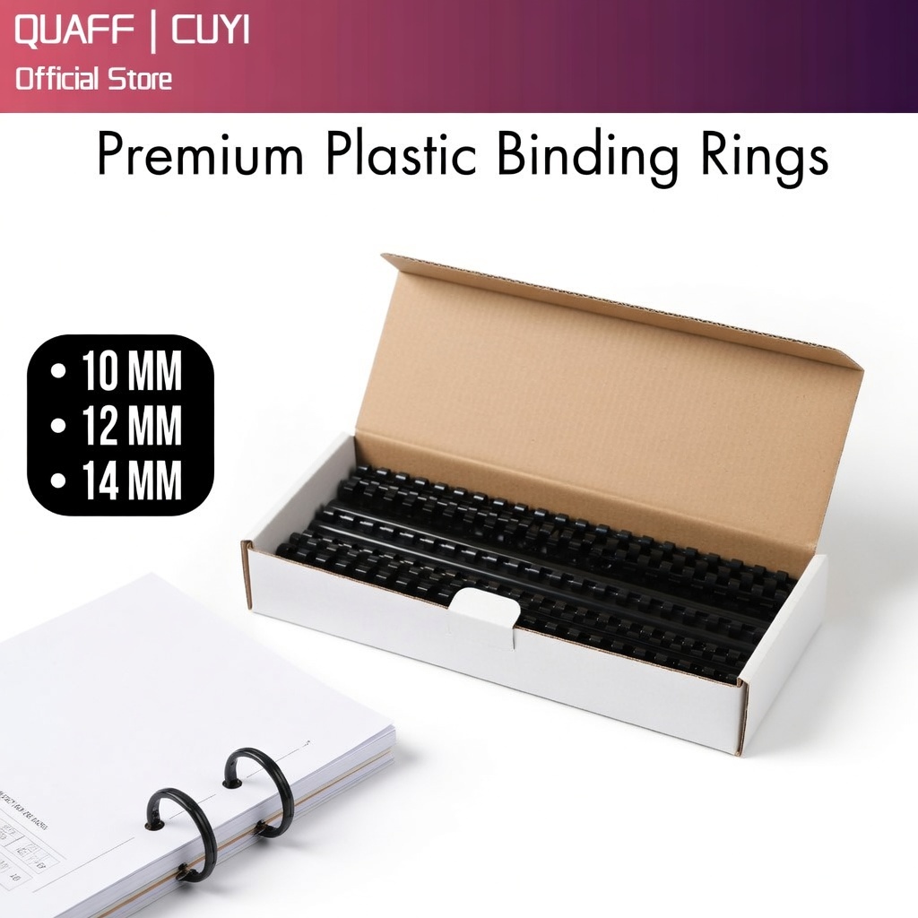 QUAFF Plastic Comb Binding Rings 10/12/14mm 100pcs Office Binding ...