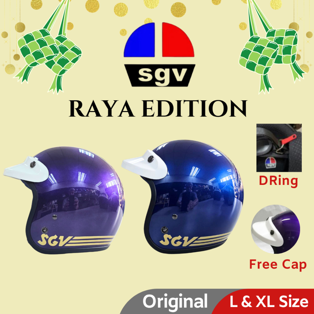 SGV Helmet Raya Edition L XL 100% Original Topi Keledar Motor SGV99 ...