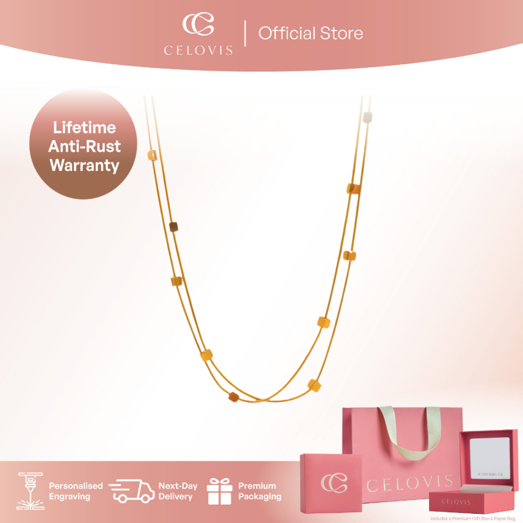 [ LAST CHANCE | RM89 ONLY ] CELOVIS Serena Cube Pendant Multi-Layer ...