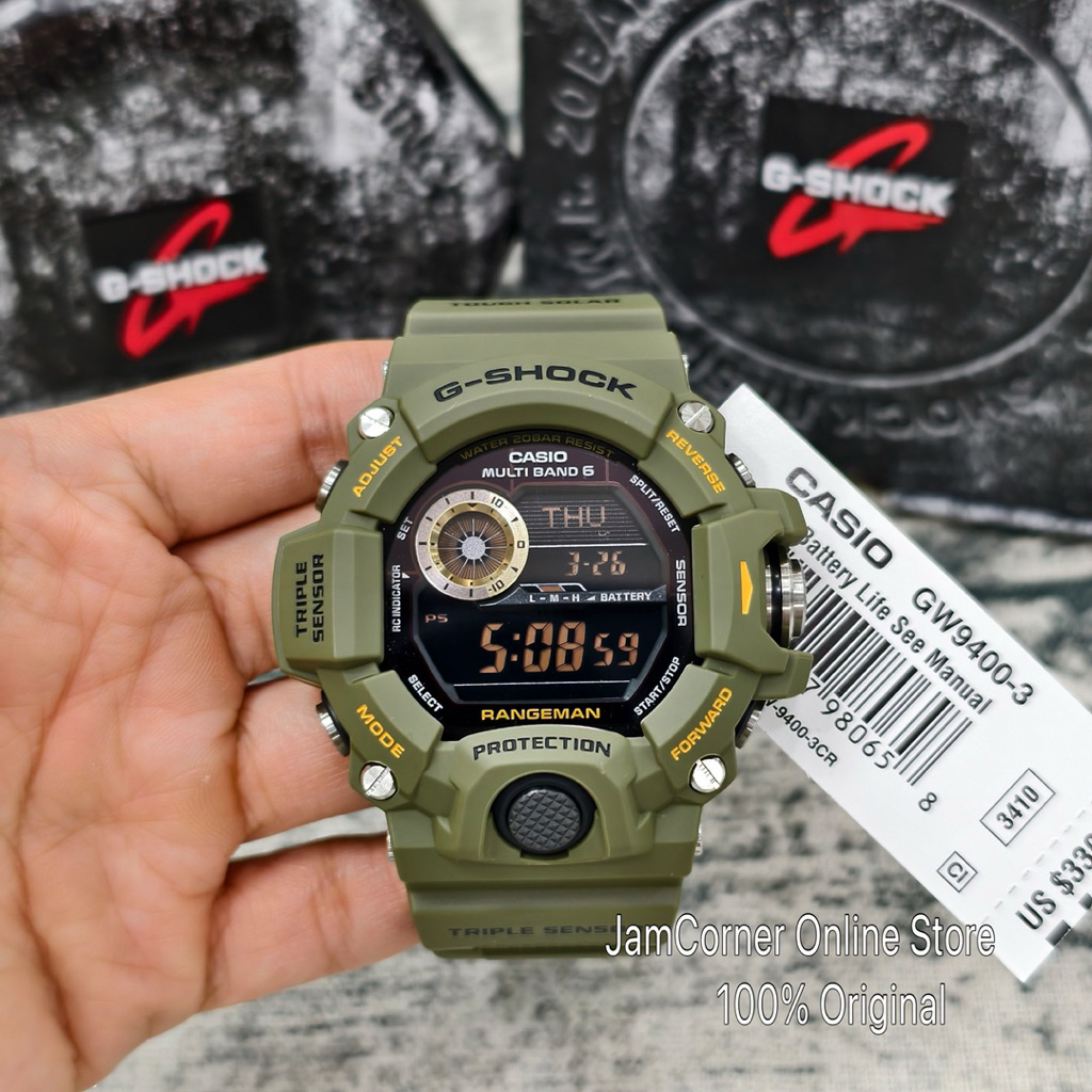 100% ORIGINAL CASIO G-SHOCK GW-9400-3 RANGEMAN OLIVE GREEN