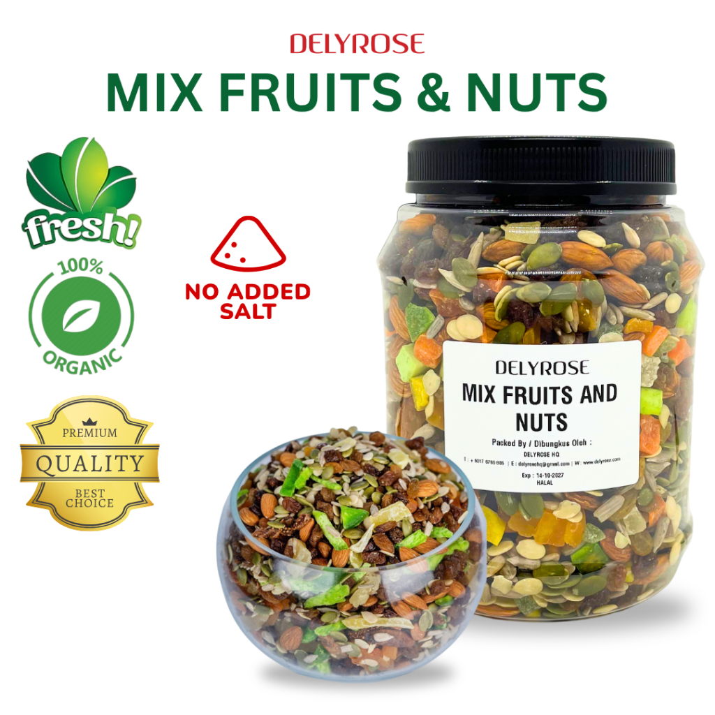 Mixed Nuts Dried Fruits Healthy Snacks Halal Kacang Campuran Dry Mix ...