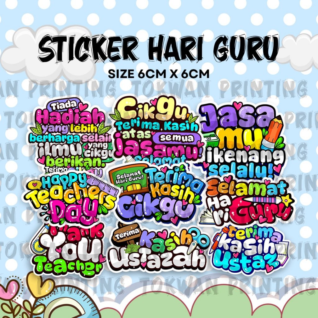 [READY STOCK] STICKER HARI GURU | SIZE 7CM | Shopee Malaysia