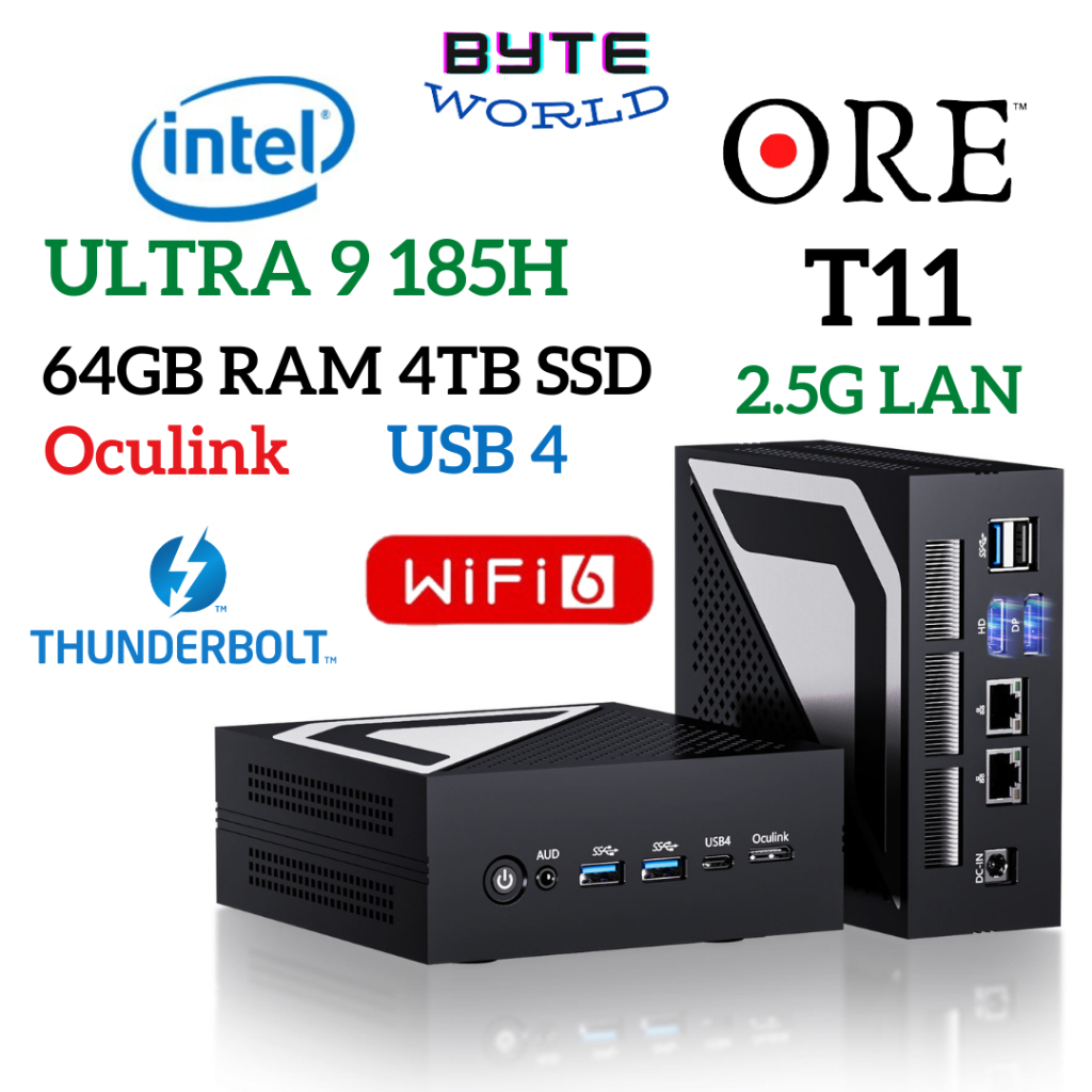 ORE T11 Intel ULTRA 9 185H AI Windows Mini PC 64GB DDR5 RAM 4TB NVME ...