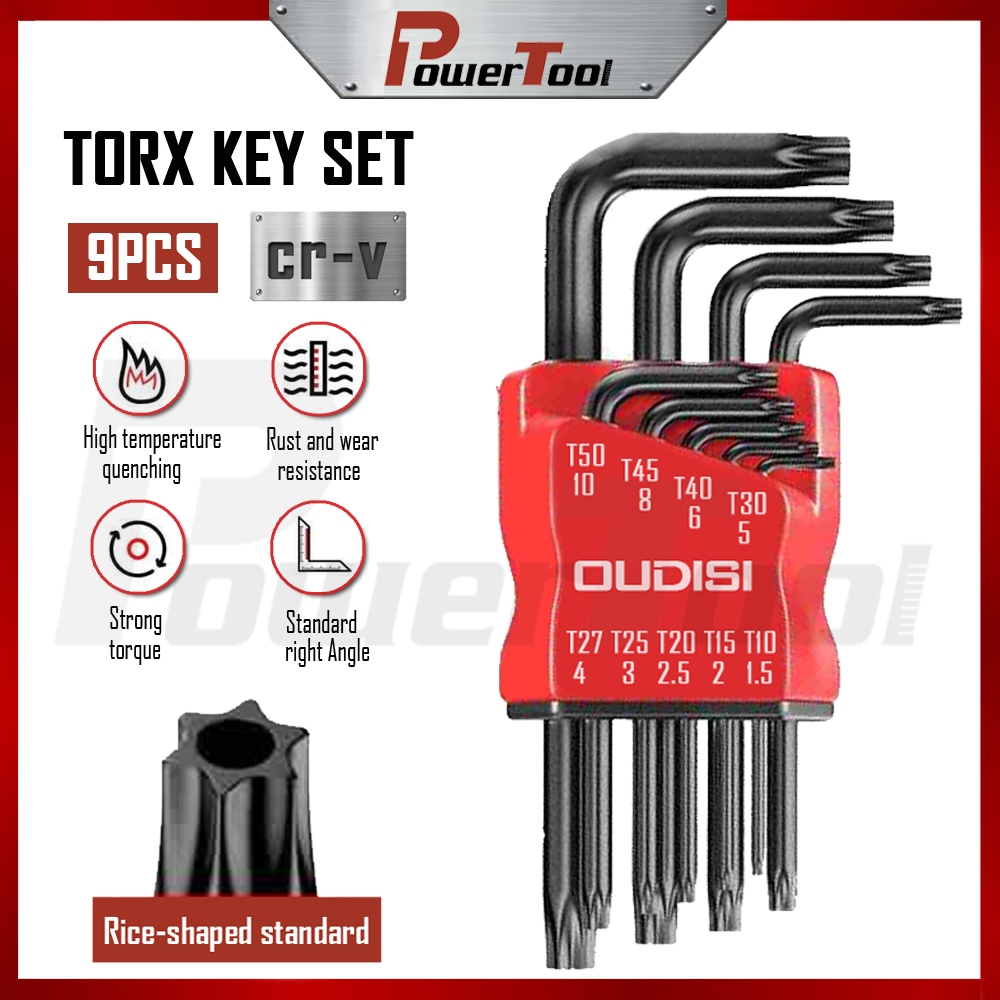 【9PCS】 G-Craft Torx Key Set T10-T50 Ball Point Allen Key Set Metric ...
