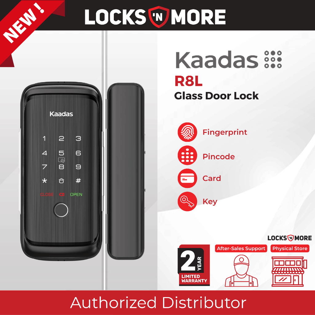 Kaadas R8L Digital Glass Door Lock | Installation Available | 2 Years ...
