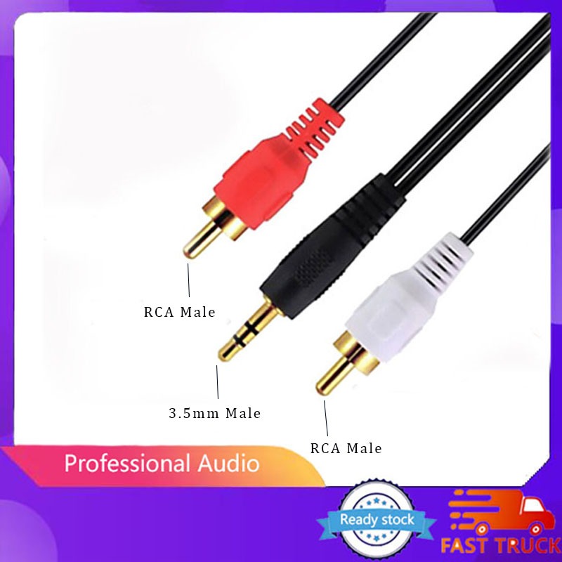 Gold-Plated 3.5mm to Dual RCA Audio Cable for Audio Video Device ...