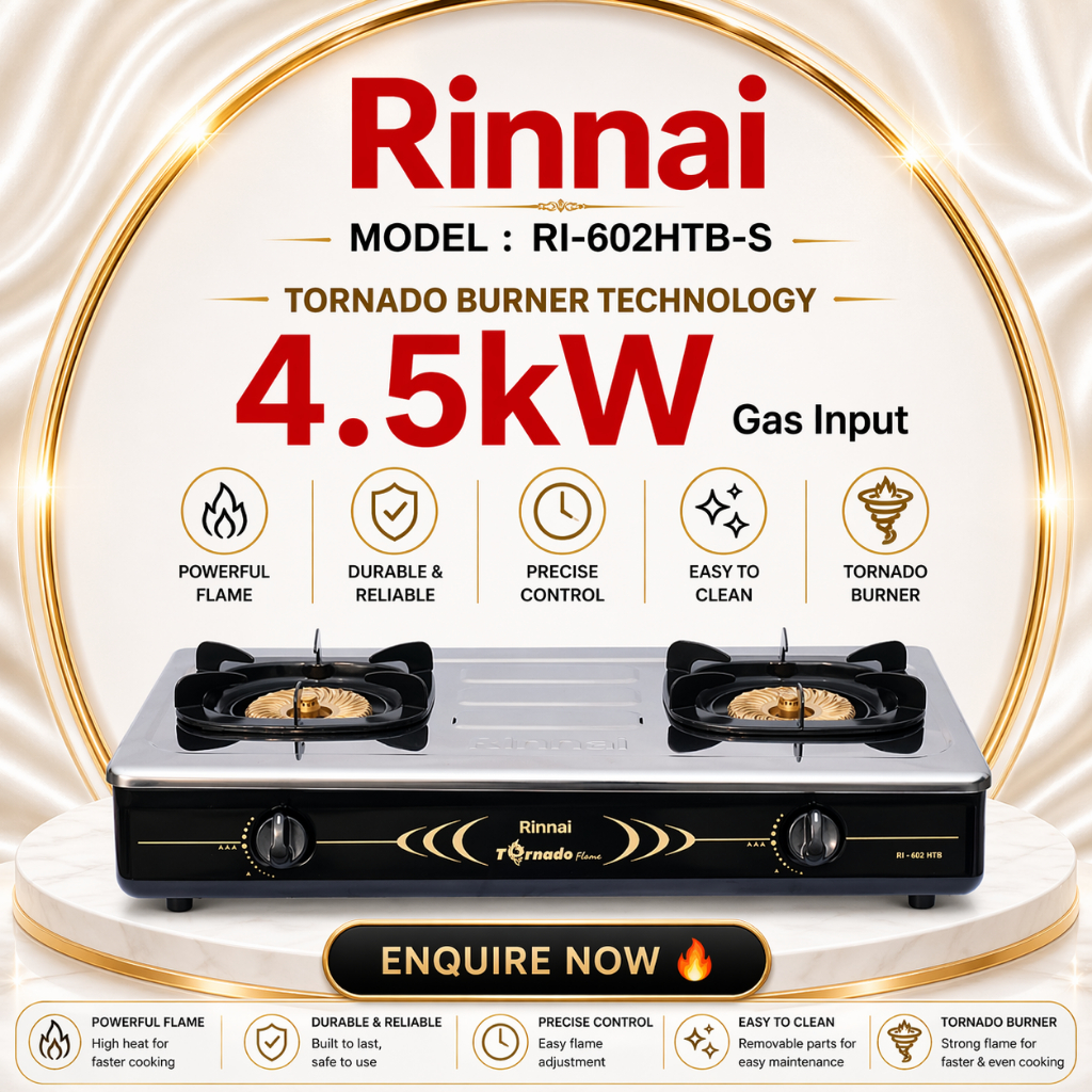 🔥 Rinnai RI-602HTB 雙爐煤氣爐 / Double Burner Gas Stove / Dapur Gas Dua ...