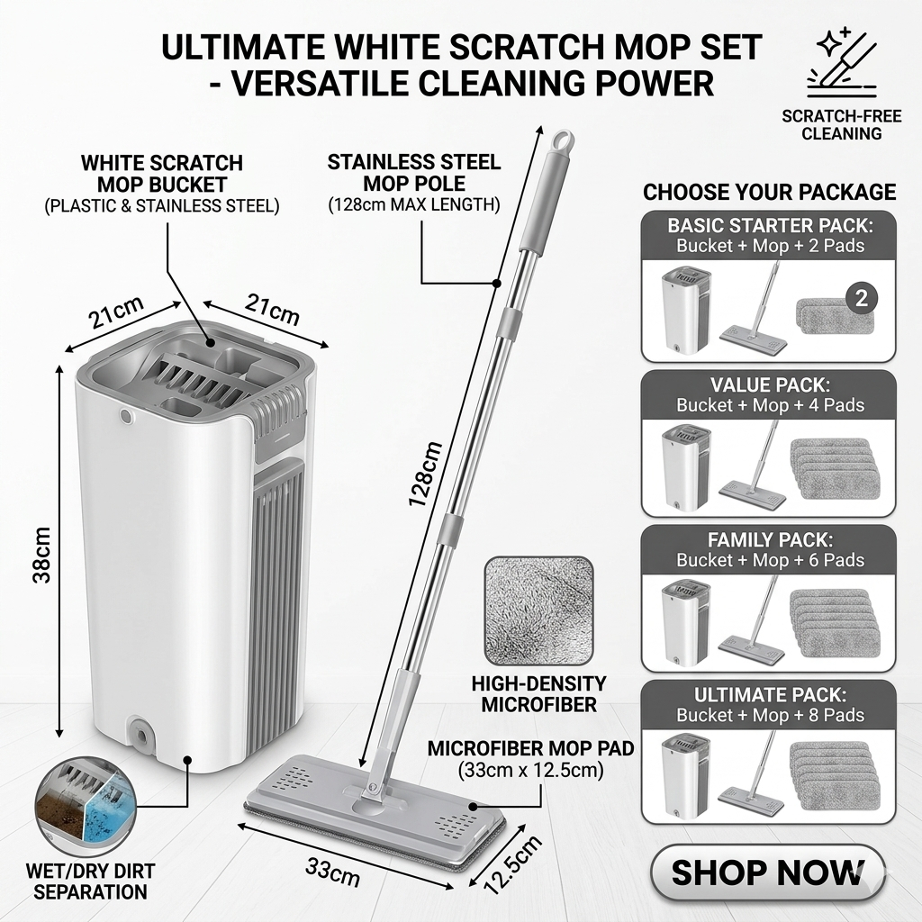 READY STOCK ️High Quality Slim Scratch Mop Self-Wash And Squeeze Dry ...