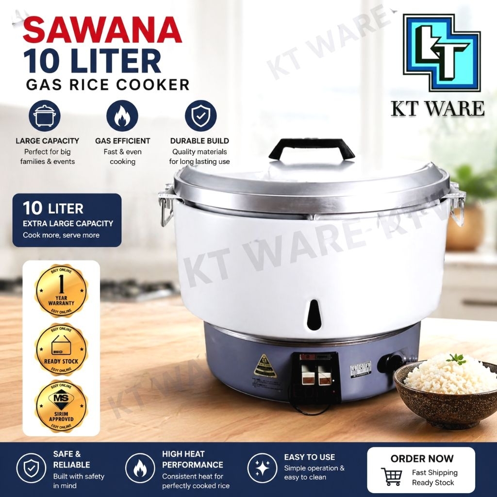 KT WARE 10L GAS RICE COOKER COMERCIAL RICE COOKER PERIUK NASI GAS ...