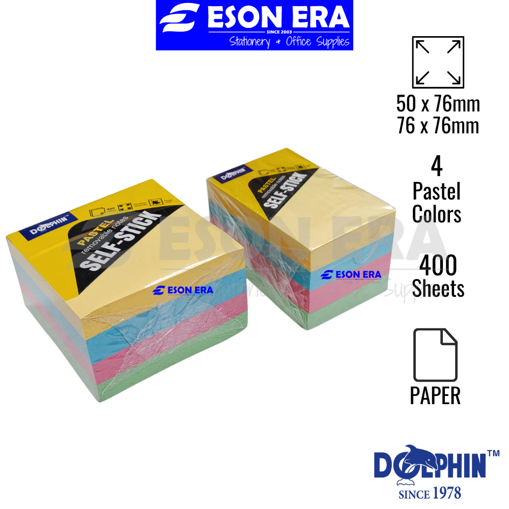 Dolphin Stick-on Notes Pastel Colour Stiker Tanda DOL-96302/DOL-96303 ...