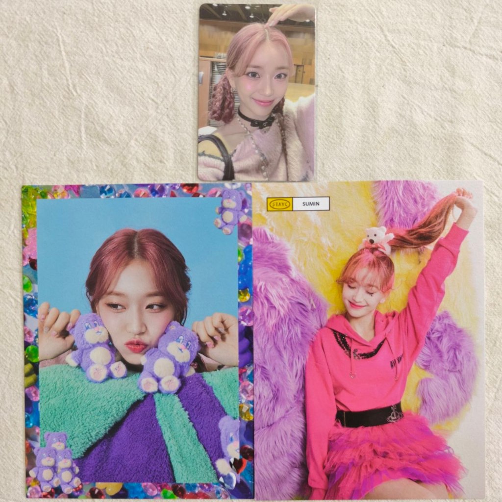 stayc gelato factory ペンミ 韓国 シウン アイサ トレカ StayC Official Photocard & POB - Teddy Bear & 2nd Fanmeeting SWITH