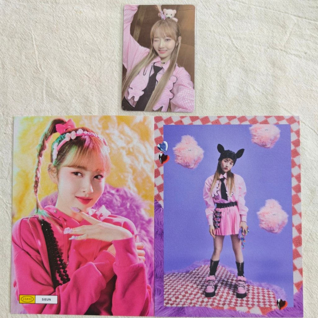 stayc gelato factory ペンミ 韓国 シウン アイサ トレカ StayC Official Photocard & POB - Teddy Bear & 2nd Fanmeeting SWITH