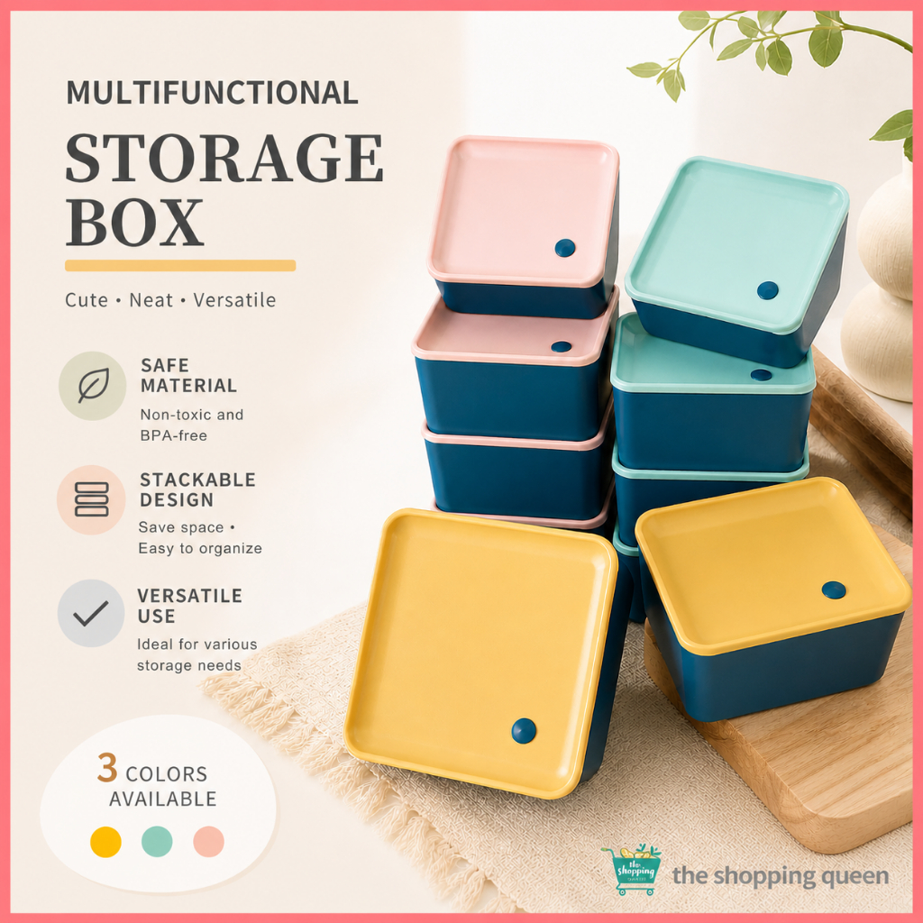 Grid Style Dried Fruit Box Kuih Box Snack Box with Lid and Seal [Blue ...