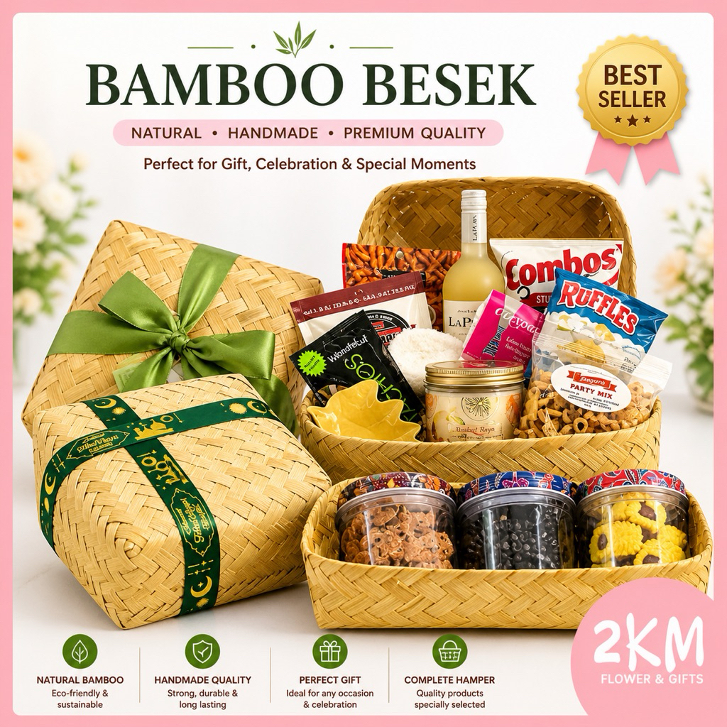 BESEK BAMBOO Goodies perkahwinan basket Souvenir dulang Raya 2025 ...