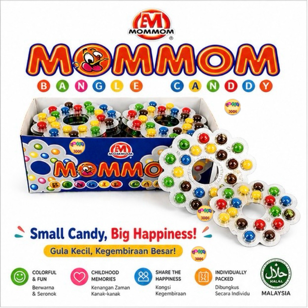 MOMMOM 30’s Bangle Candy | Gula Gula Gelang Viral | Childhood Snack ...
