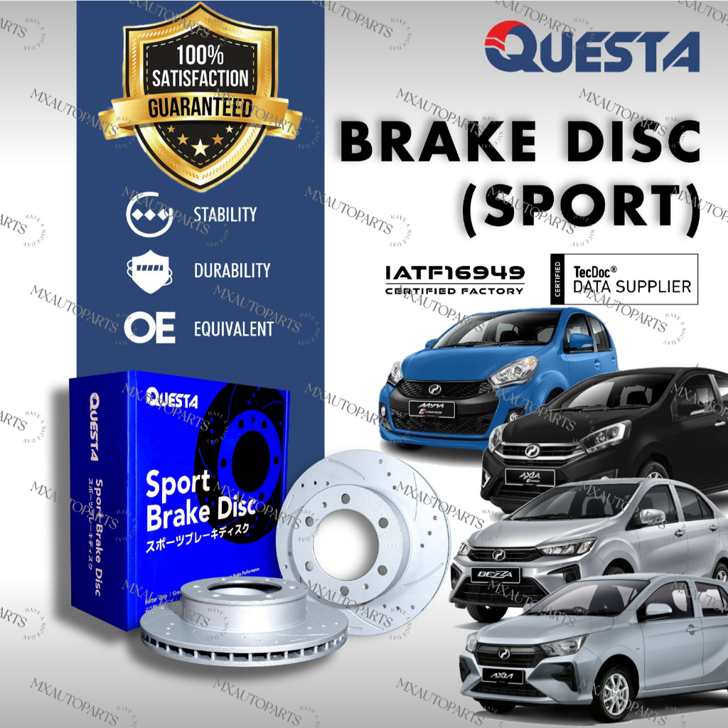 QUESTA DRILLED SLOTTED SPORT DISC ROTOR PERODUA MYVI LAGI BEST ICON ...