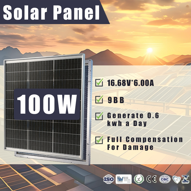 100w solar panel 9BB Monocrystalline dual solar panel Generating 0.6KWH ...