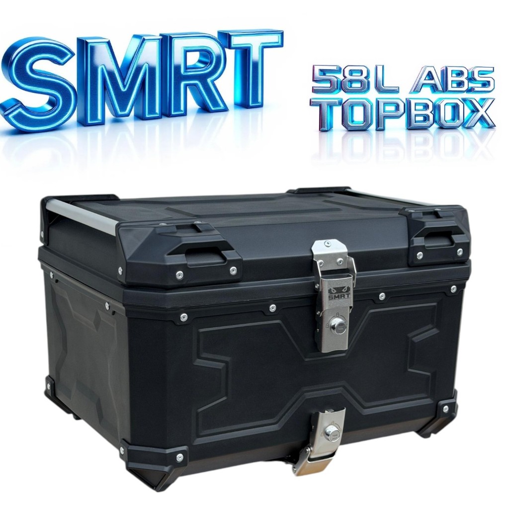 ORIGINAL SMRT Box ABS 58L Top Box X logo All black SUPER premium Grade ...