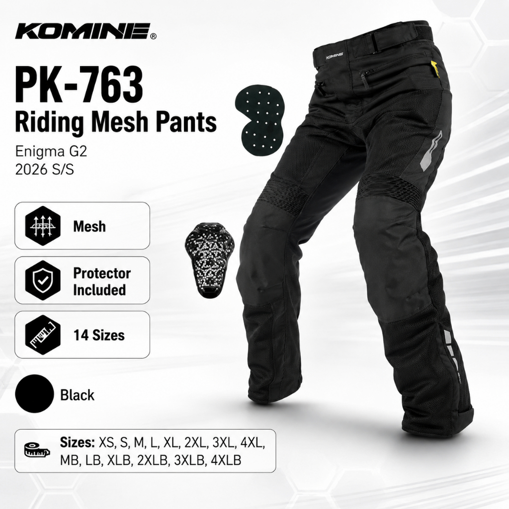 KOMINE PK-763 Enigma G2 Riding Mesh Pants - 2026 S/S Motorcycle Apparel ...