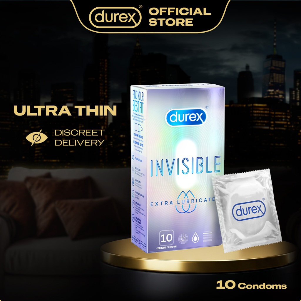 Durex Invisible Extra Lubricated Condoms (Thinnest) | Pack of 10 For Men |  Shopee Malaysia