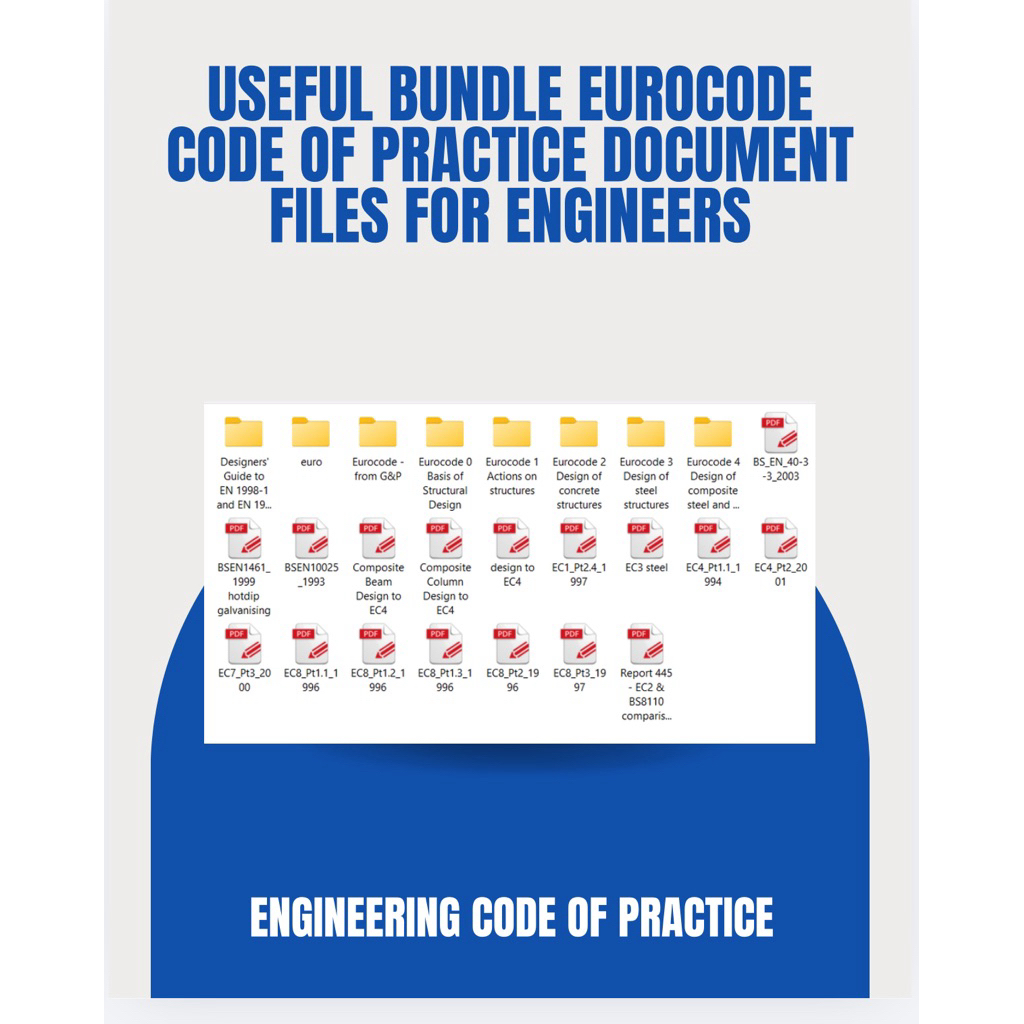 Useful bundle eurocode code of practice document files for engineers ...