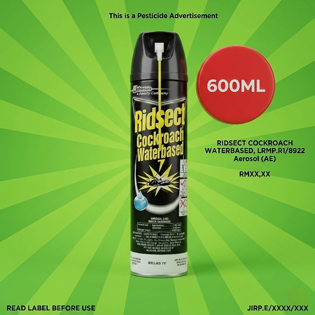 Ridsect Cockroach Waterbased Aerosol Pesticide 600ml | Shopee Malaysia
