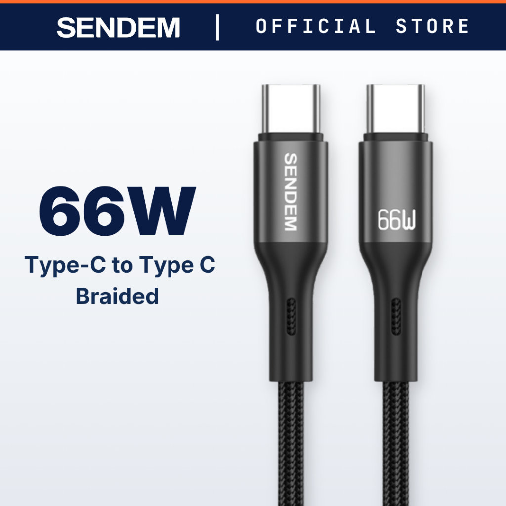 SENDEM Fast Charging Cable Type-C to Type-C (66W/1M/2M) M28C/M29C ...