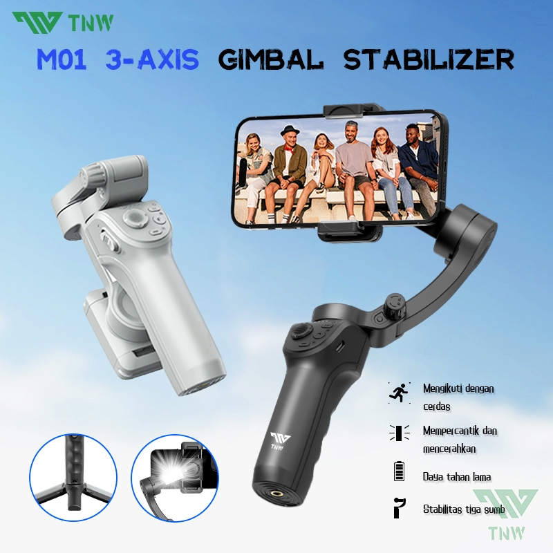 TNW 3-Axis Smartphone Gimbal Stabilizer with Fill Light Anti-shake ...