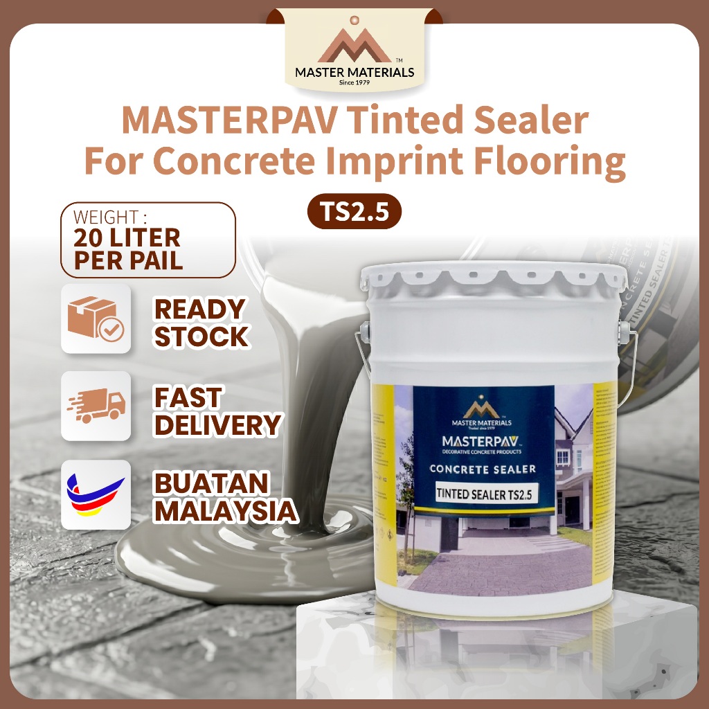 MASTERPAV Tinted Sealer (20L) TS2.5 *Colour Sealer for Concrete Imprint ...