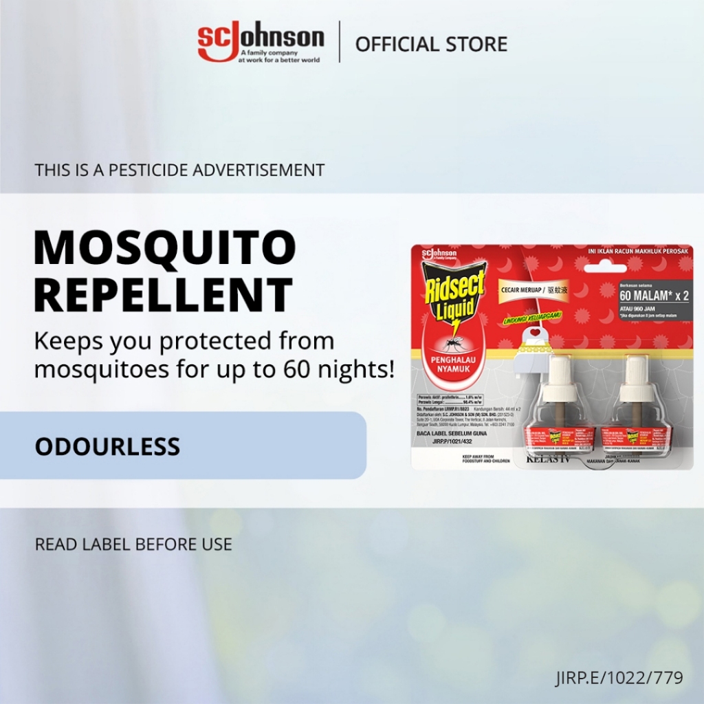 Ridsect Mosquito Repellent 60N Liquid Electric Refill (44ml x 2 ...