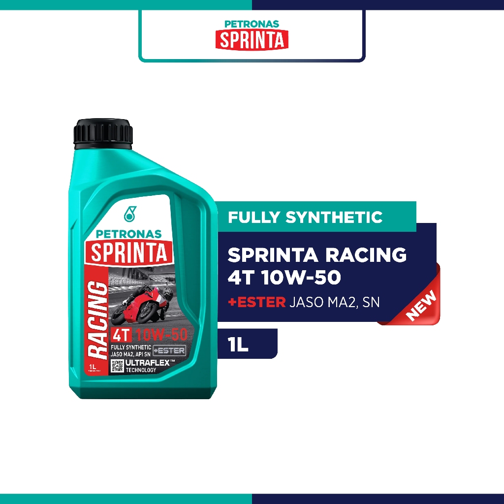 PETRONAS Sprinta Racing 4T 10W50 Ester Fully Synthetic Engine Oil (1L ...