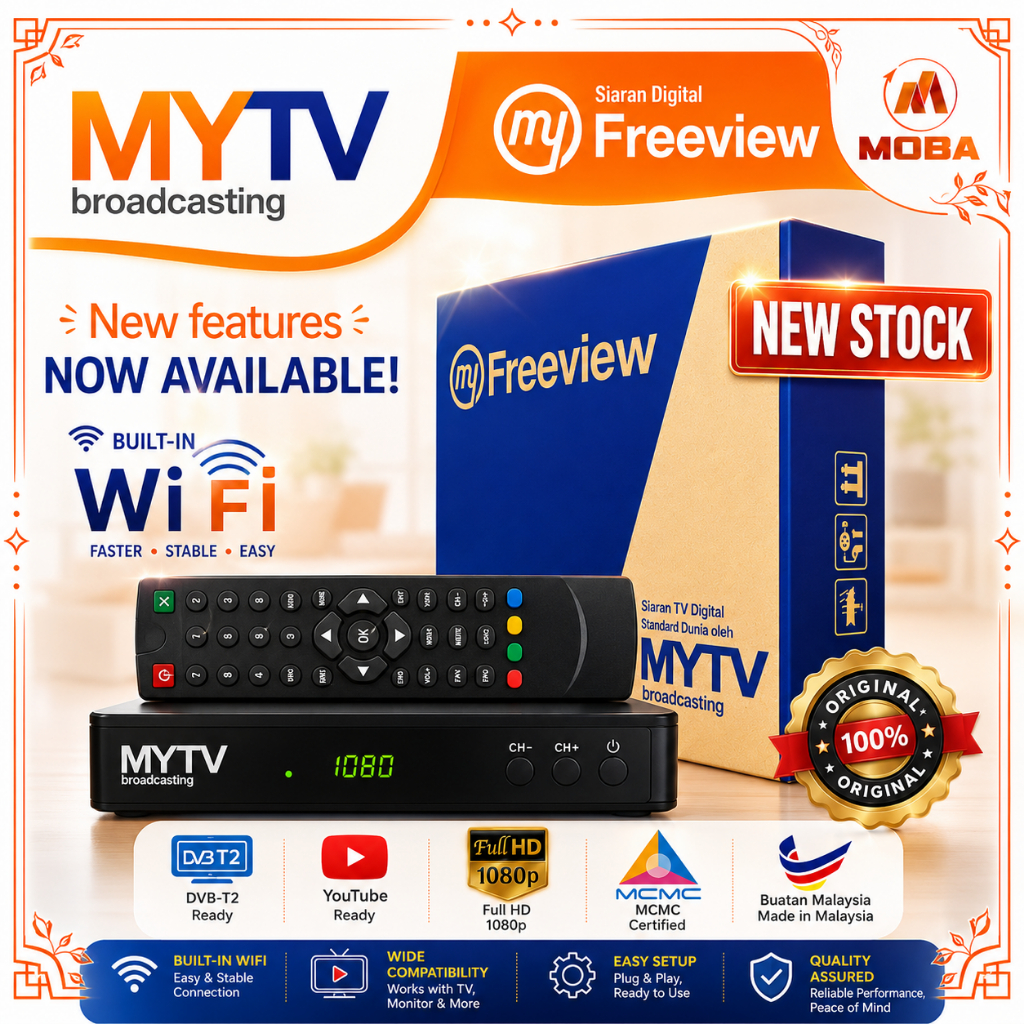 Original MyFreeView MYTV DVB-T2 Decoder MCMC SIRIM Approved Digital TV ...