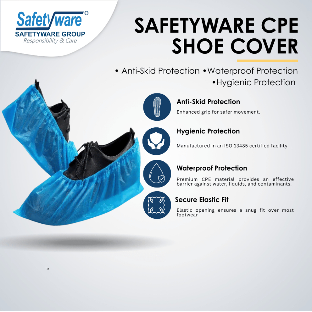 SAFETYWARE CPE Shoe Cover | Cleanroom Foot Protection | Shopee Malaysia