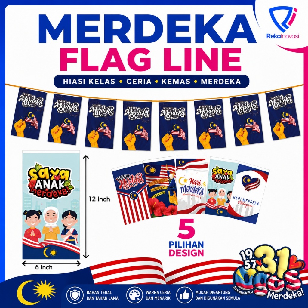 BANNER HIASAN KEMERDEKAAN PELBAGAI JENIS DESIGN DAN CORAK 2024 (8 pcs ...