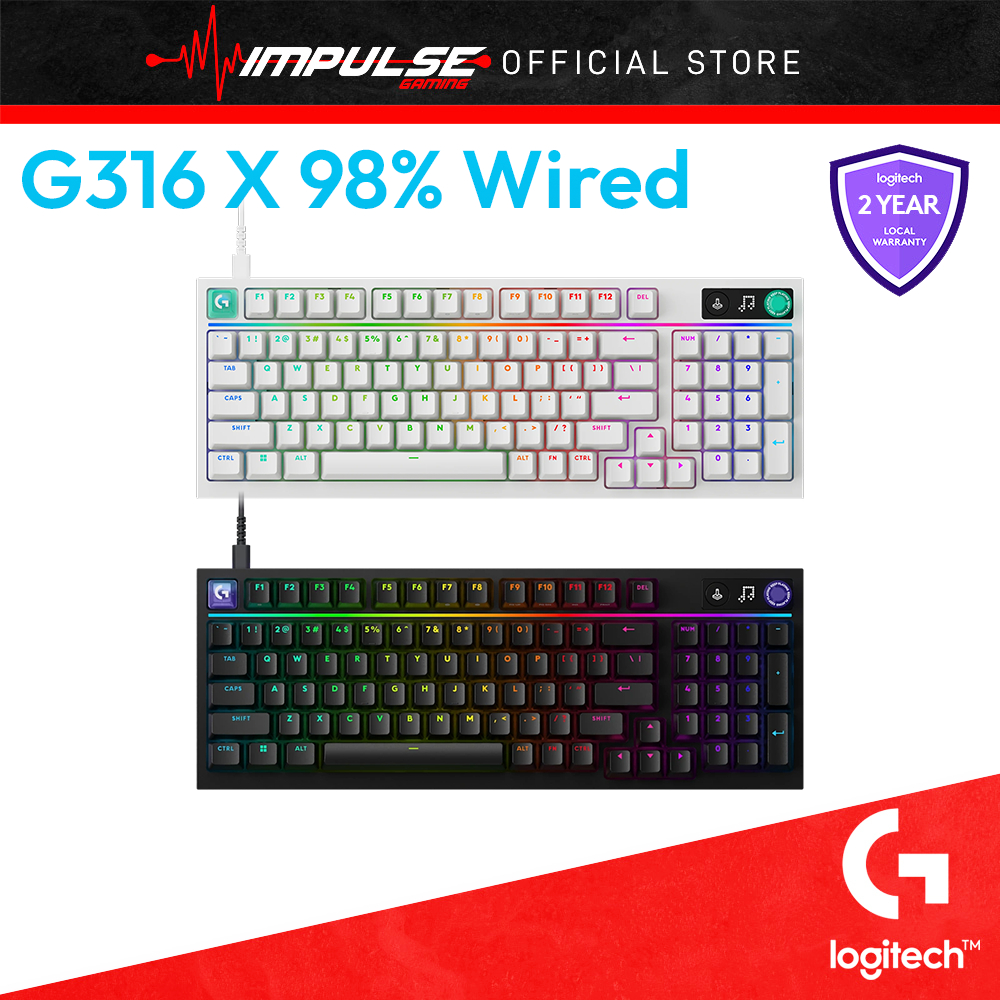 Logitech G316 X 98% Wired Mechanical Gaming Keyboard RGB Hotswap PBT ...