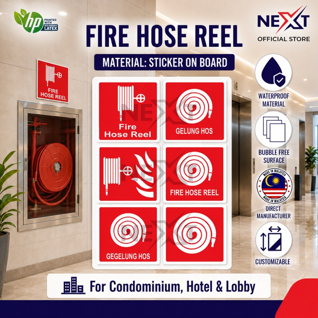 Fire Hose Reel Sign | Fire Safety | Sticker Or Sticker On Board ...