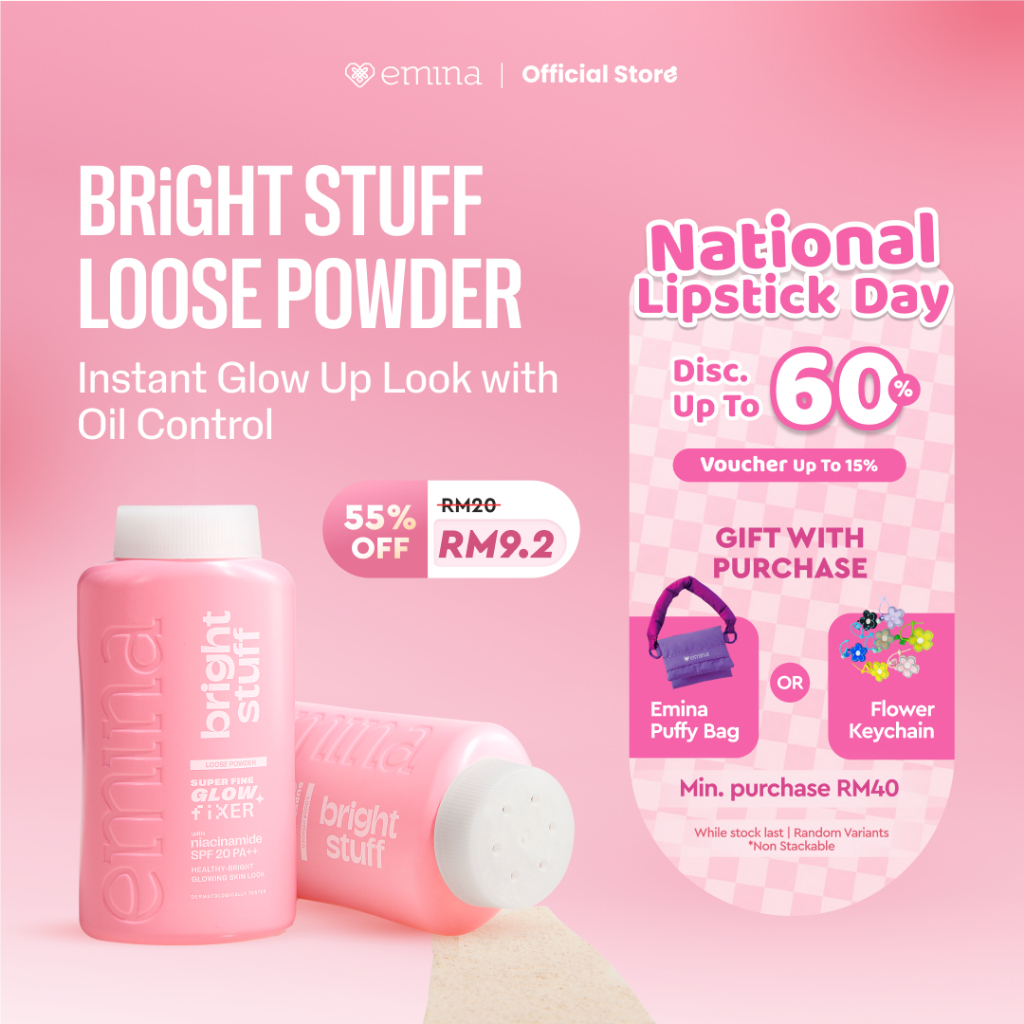 [Most Loved!] EMINA Bright Stuff Loose Face Powder 55g | Micro smooth ...