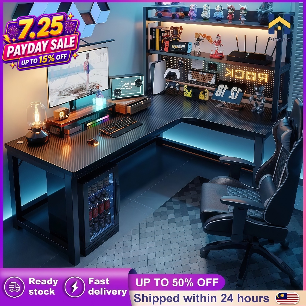 L Shape Computer Table Computer Desk Study Writing Table PC Corner Desk ...