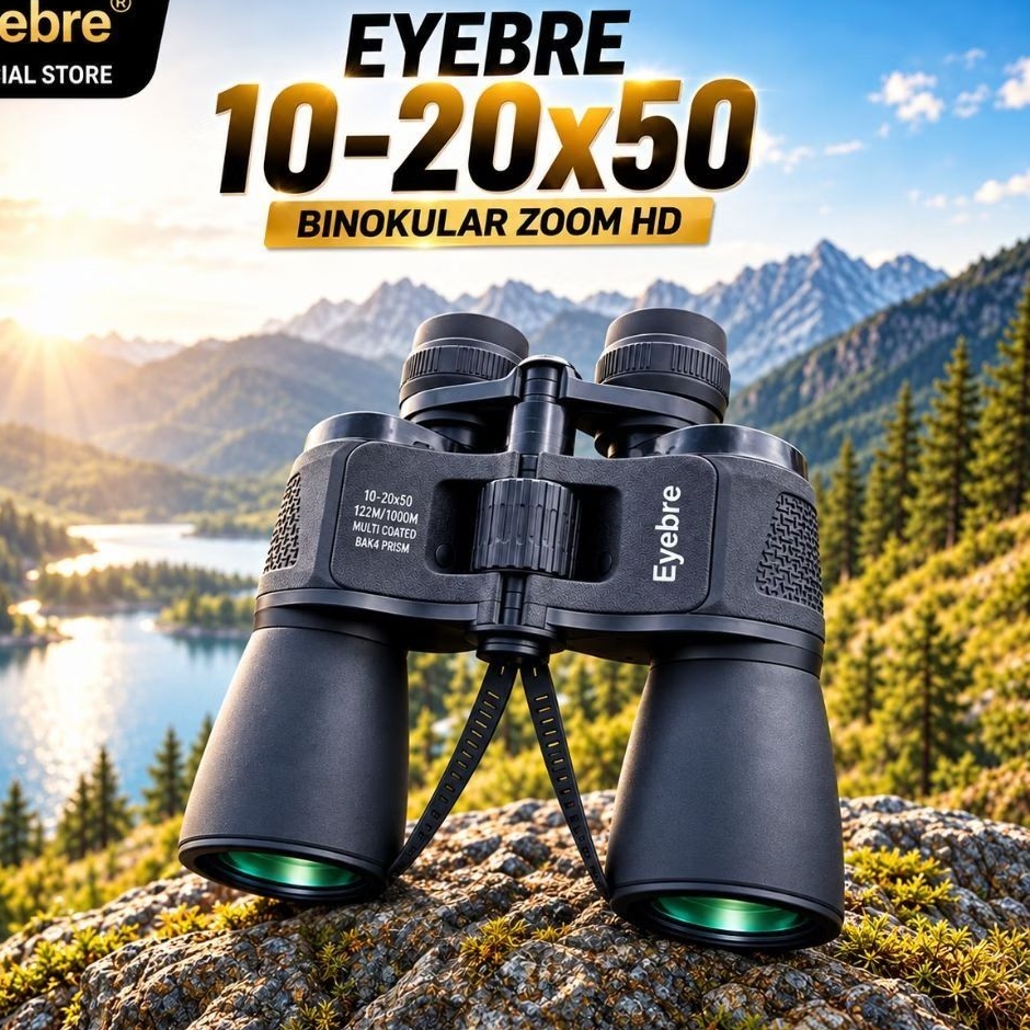 EYEBRE 10-20x50 Teropong Jarak Jauh Binocular Zoom High Power Telescope ...