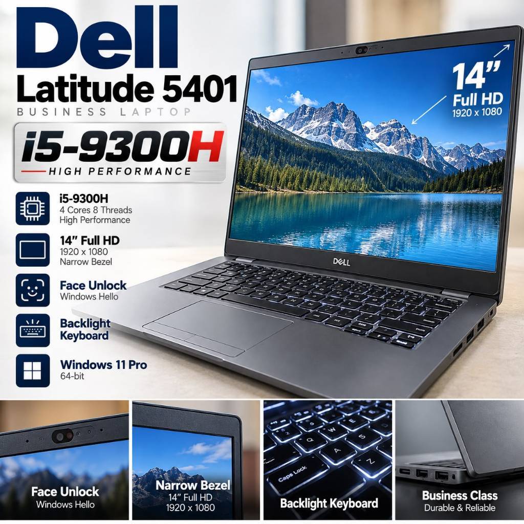 DELL LATITUDE 5401 INTEL CORE I5-9TH FULL HD IPS 4 CORE PROCESSOR 16GB ...